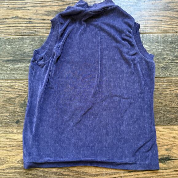 Vintage Chico’s Design Sleeveless Mock Neck Top Purple Size 1 Made in USA 90s - Picture 2 of 5
